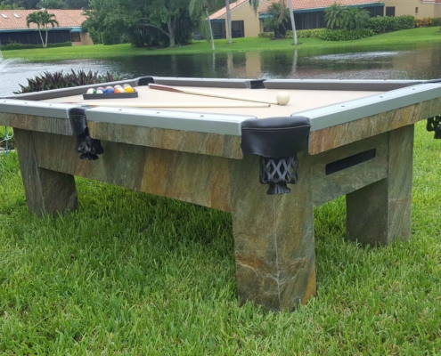 Olhausen Artisian Outdoor Pool Table on grass